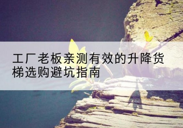 扎兰屯升降货梯怎么选-工厂老板亲测有效的升降货梯选购避坑指南